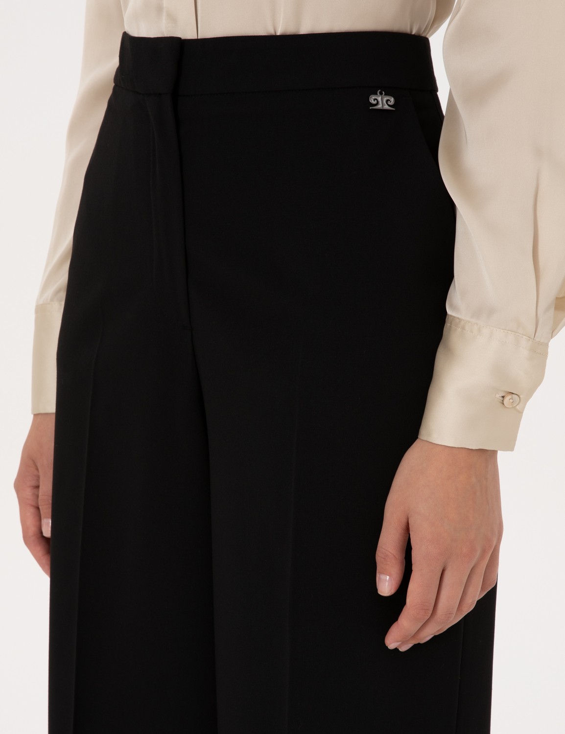 Pierre Cardin Kadın Siyah Palazzo Kumaş Pantolon 50319006-VR046 görsel 5