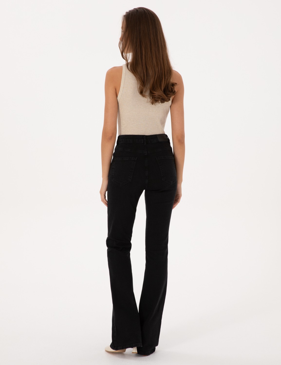 Pierre Cardin Kadın Siyah Skinny Flare Fit Jean Pantolon 50318044-VR046 görsel 4