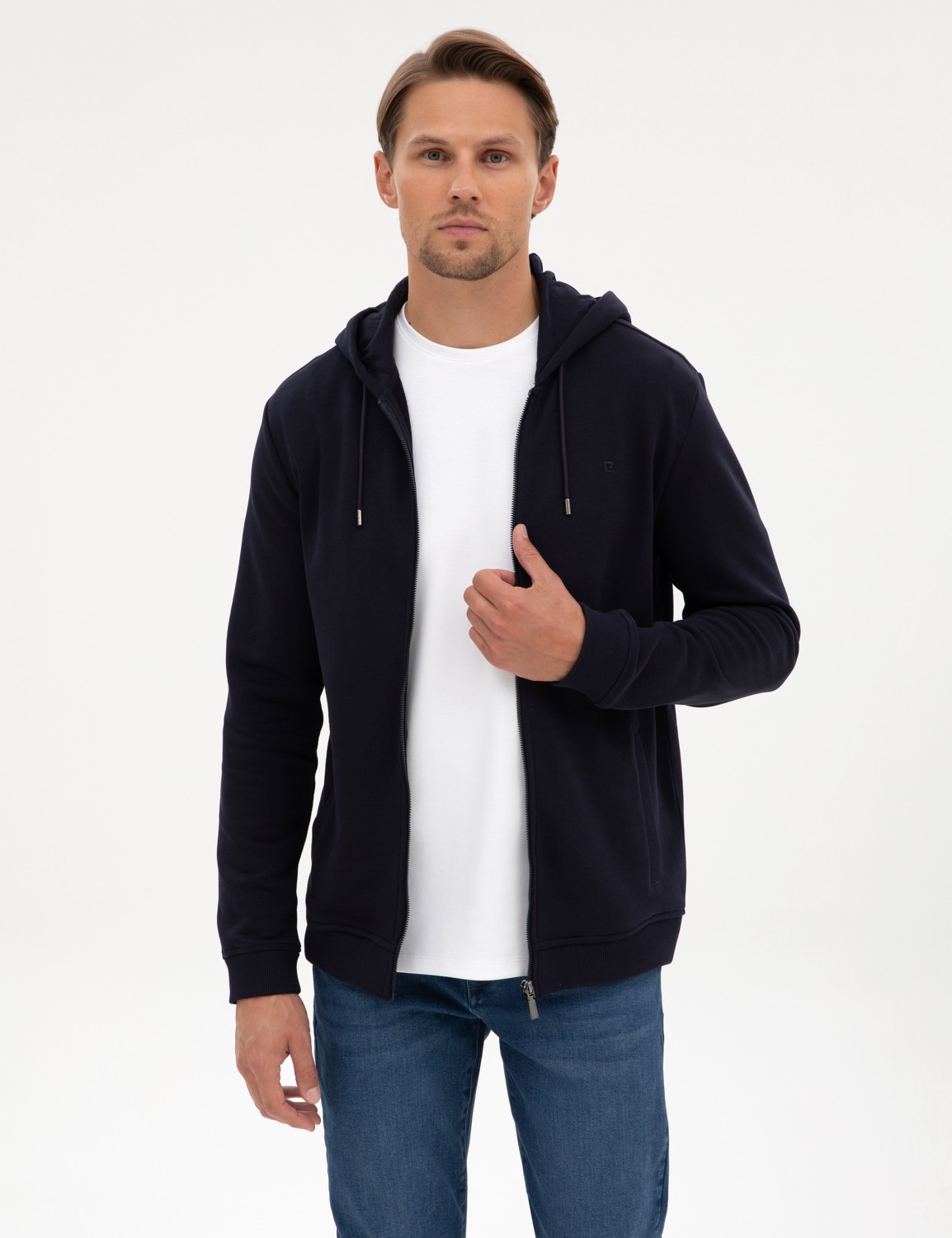 Pierre Cardin Erkek Antrasit Melanj Regular Fit Örme Hırka 50317656-VR081 görsel 8