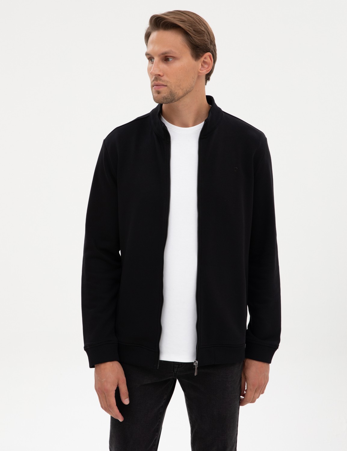 Pierre Cardin Erkek Siyah Regular Fit Örme Hırka 50317668-VR046 görsel 8