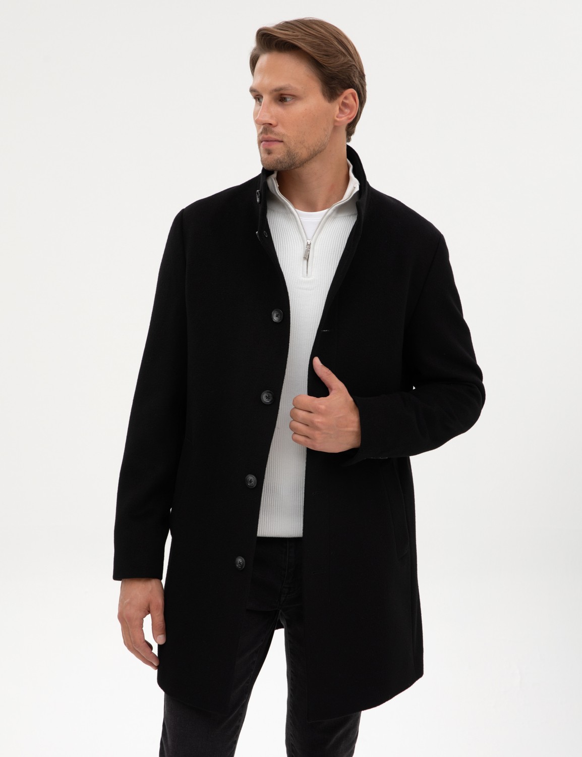 Pierre Cardin Erkek Antrasit Slim Fit Yün Karışımlı Palto 50317440-VR006