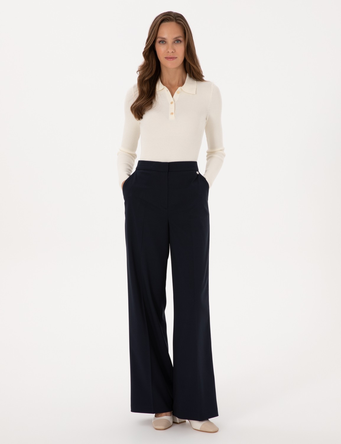 Pierre Cardin Kadın Siyah Palazzo Kumaş Pantolon 50319006-VR046