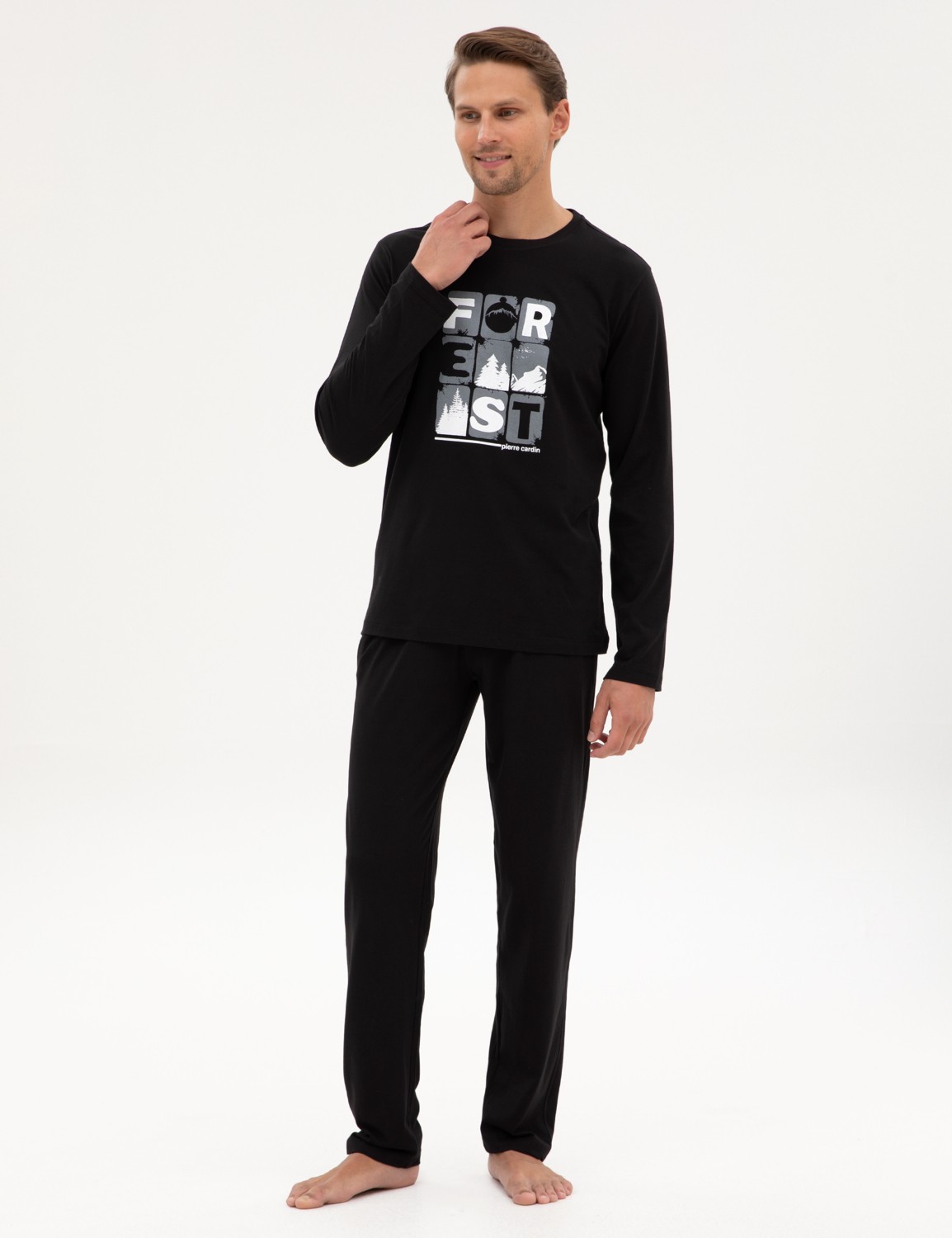 Pierre Cardin Erkek Siyah Pijama Takımı 50322655-001 görsel 8