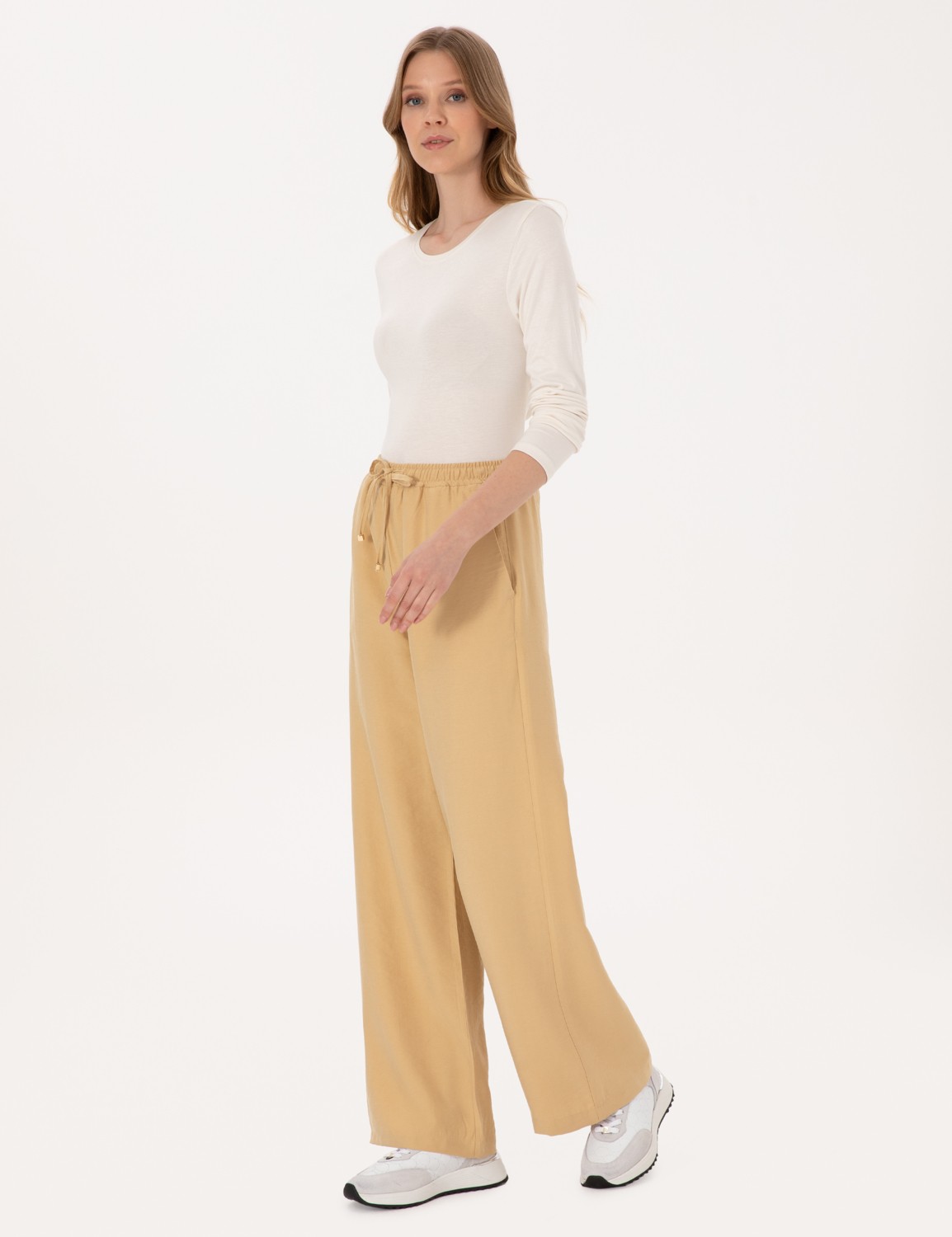 Pierre Cardin Kadın Siyah Loose Fit Kanvas Pantolon 50318198-VR046 görsel 3