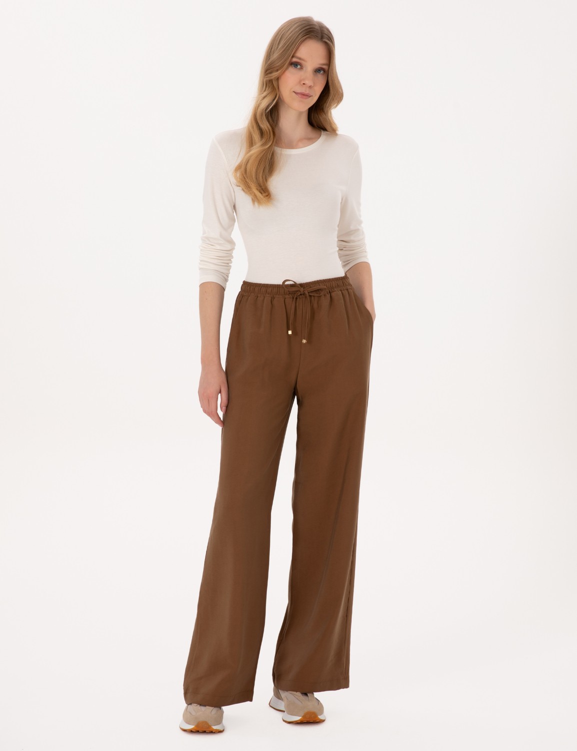 Pierre Cardin Kadın Siyah Loose Fit Kanvas Pantolon 50318198-VR046 görsel 7