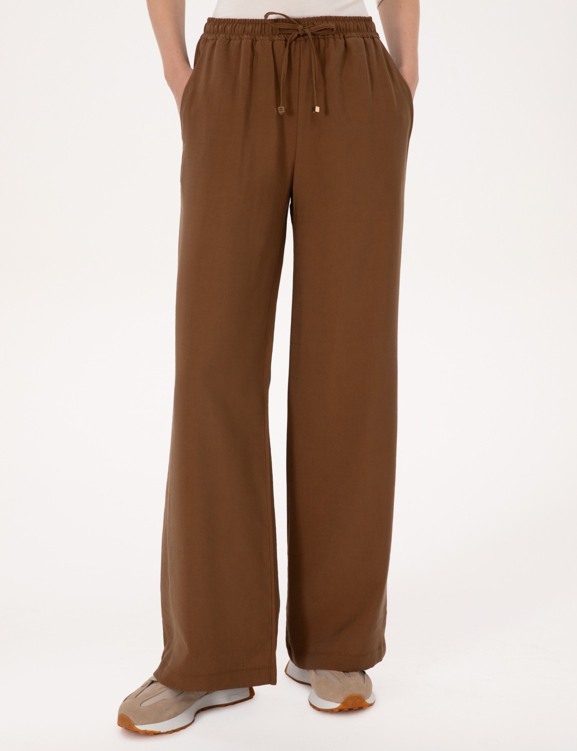 Pierre Cardin Kadın Siyah Loose Fit Kanvas Pantolon 50318198-VR046 görsel 8