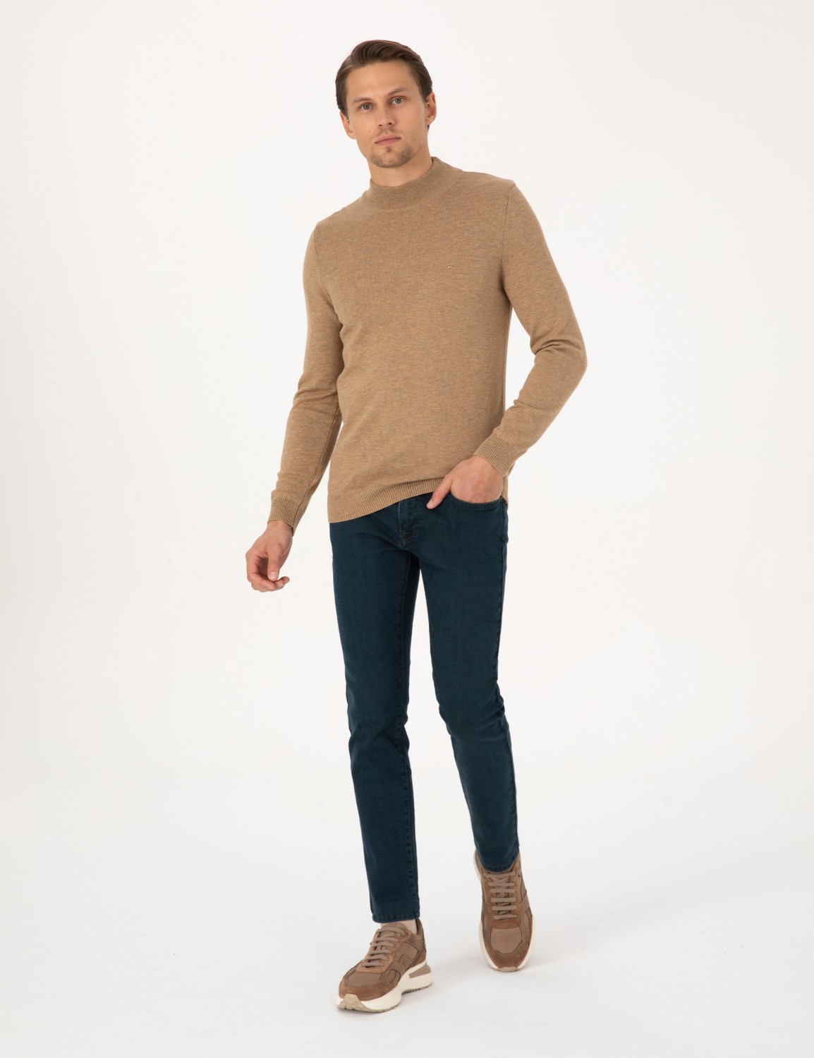Pierre Cardin Erkek Haki Slim Fit Jean Pantolon 50315292-VR027