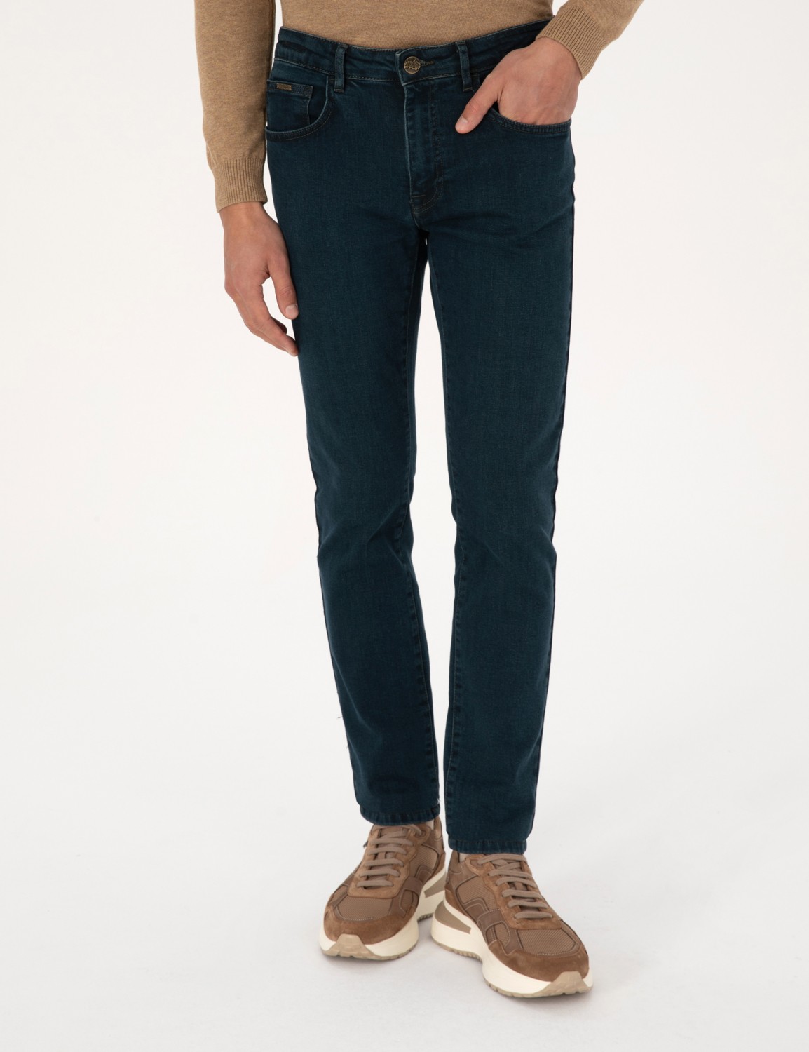 Pierre Cardin Erkek Haki Slim Fit Jean Pantolon 50315292-VR027 görsel 2