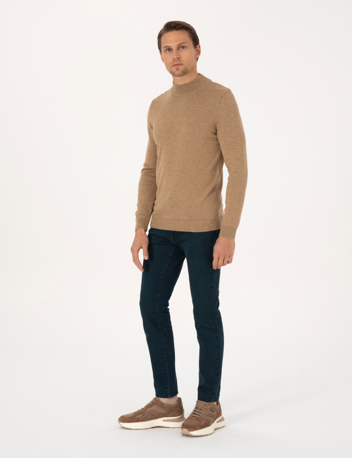 Pierre Cardin Erkek Haki Slim Fit Jean Pantolon 50315292-VR027 görsel 3