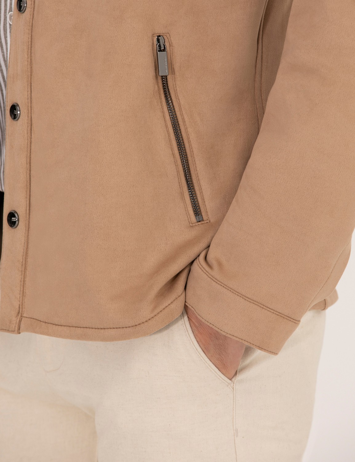 Pierre Cardin Erkek Bej Deri Ceket 50273469-591 görsel 7