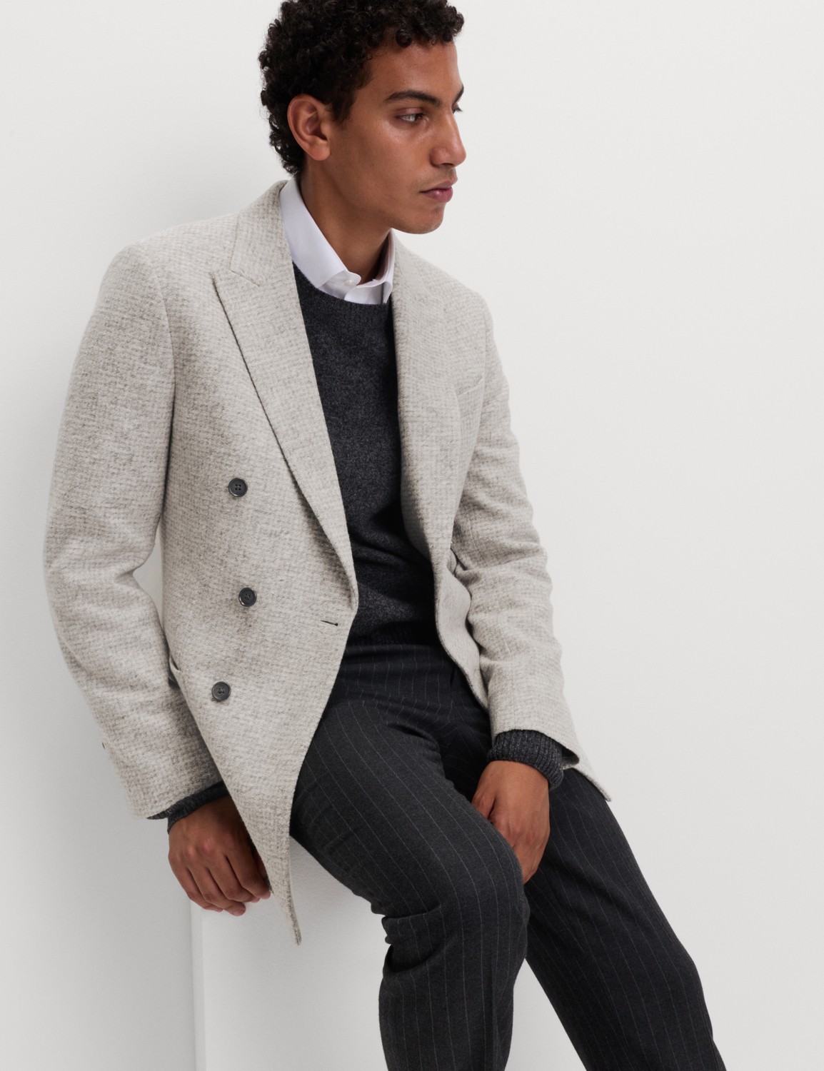 Marks & Spencer Yün-Pamuk Karışımlı Ekose Detaylı Blazer görsel 6