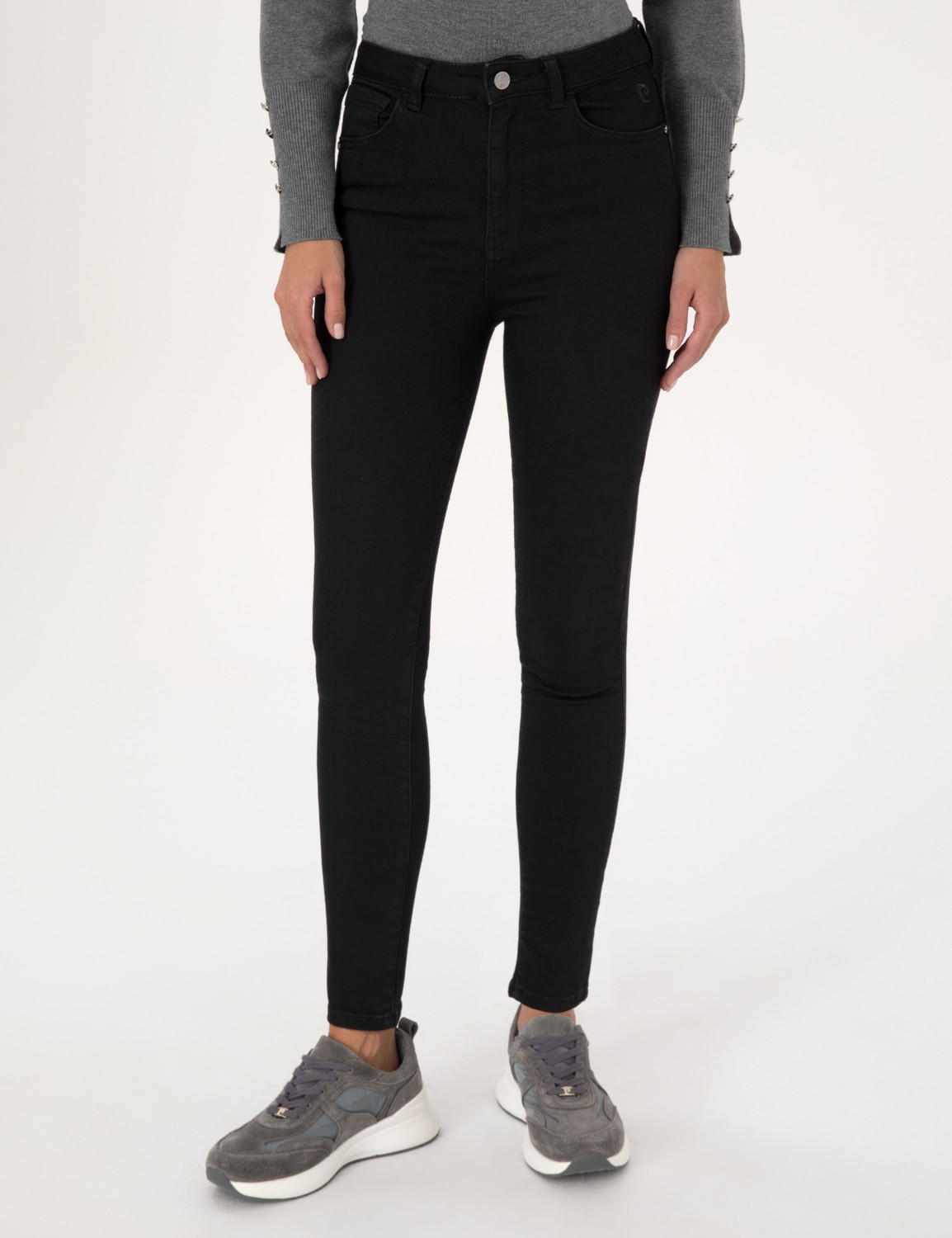 Pierre Cardin Kadın Siyah Skinny Fit Jean Pantolon 50291380-VR046 görsel 8
