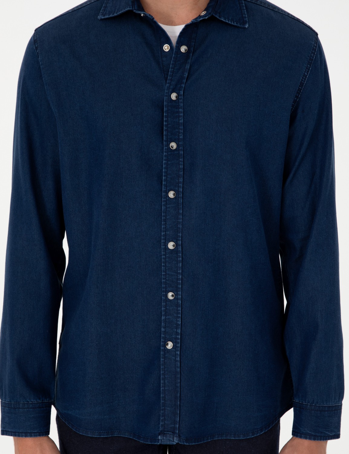 Pierre Cardin Erkek Lacivert Regular Fit Jean Gömlek 50292560-VR033 görsel 7