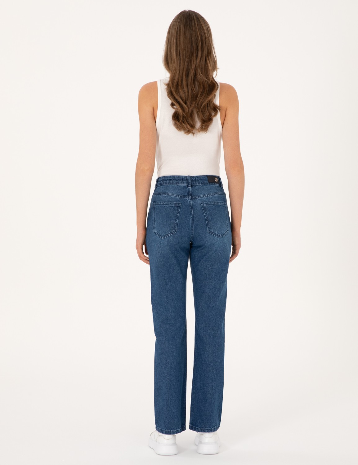 Pierre Cardin Kadın Mavi Straight Fit Jean Pantolon 50313219-VR036 görsel 6