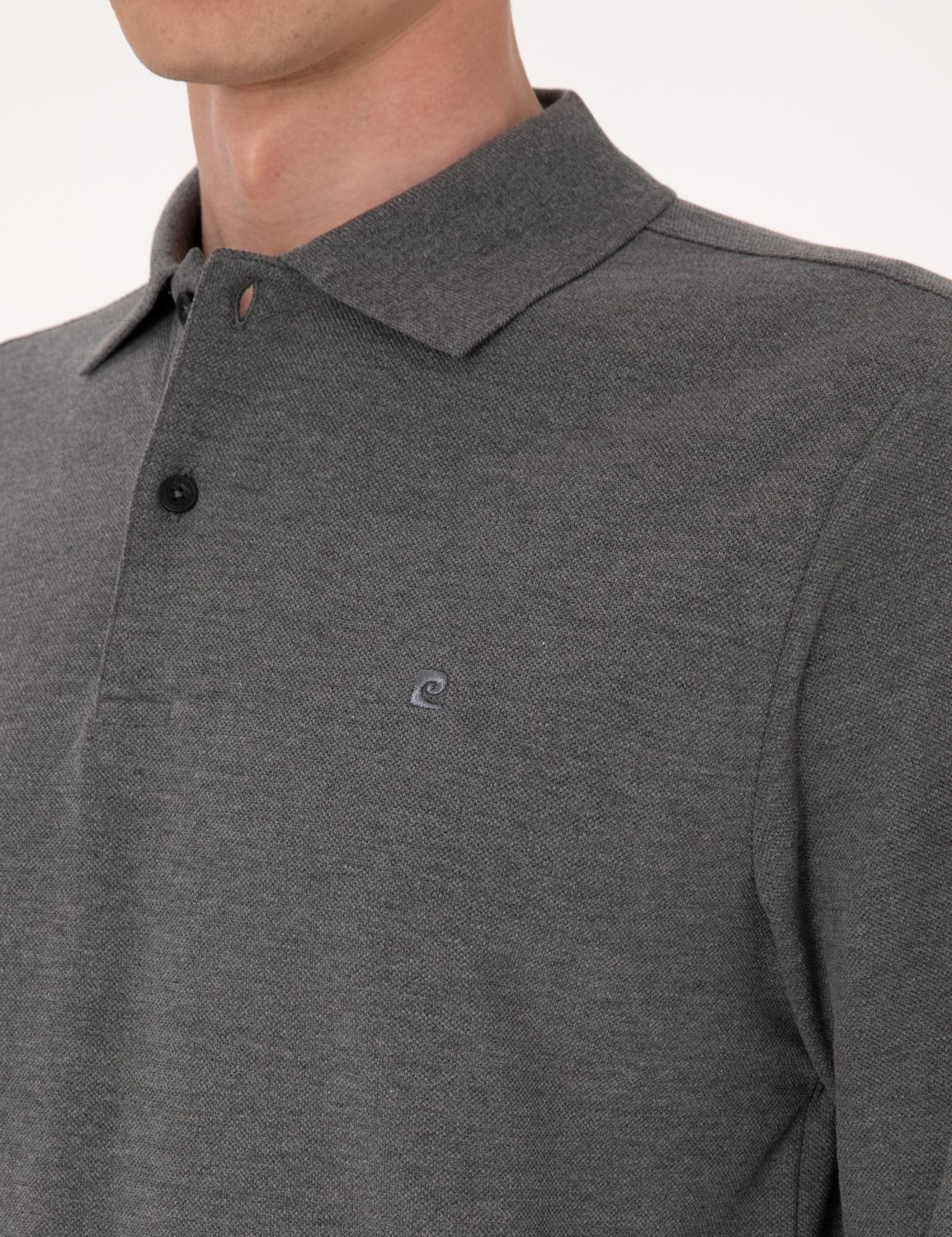 Pierre Cardin Erkek Bordo Slim Fit Kıvrılmaz Polo Yaka Basic Pike Sweatshirt 50314048-VR014 görsel 6