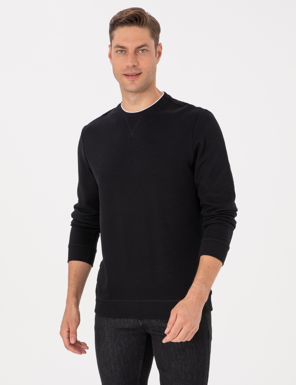 Pierre Cardin Erkek Yeşil Regular Fit Sweatshirt 50311649-VR255 görsel 8