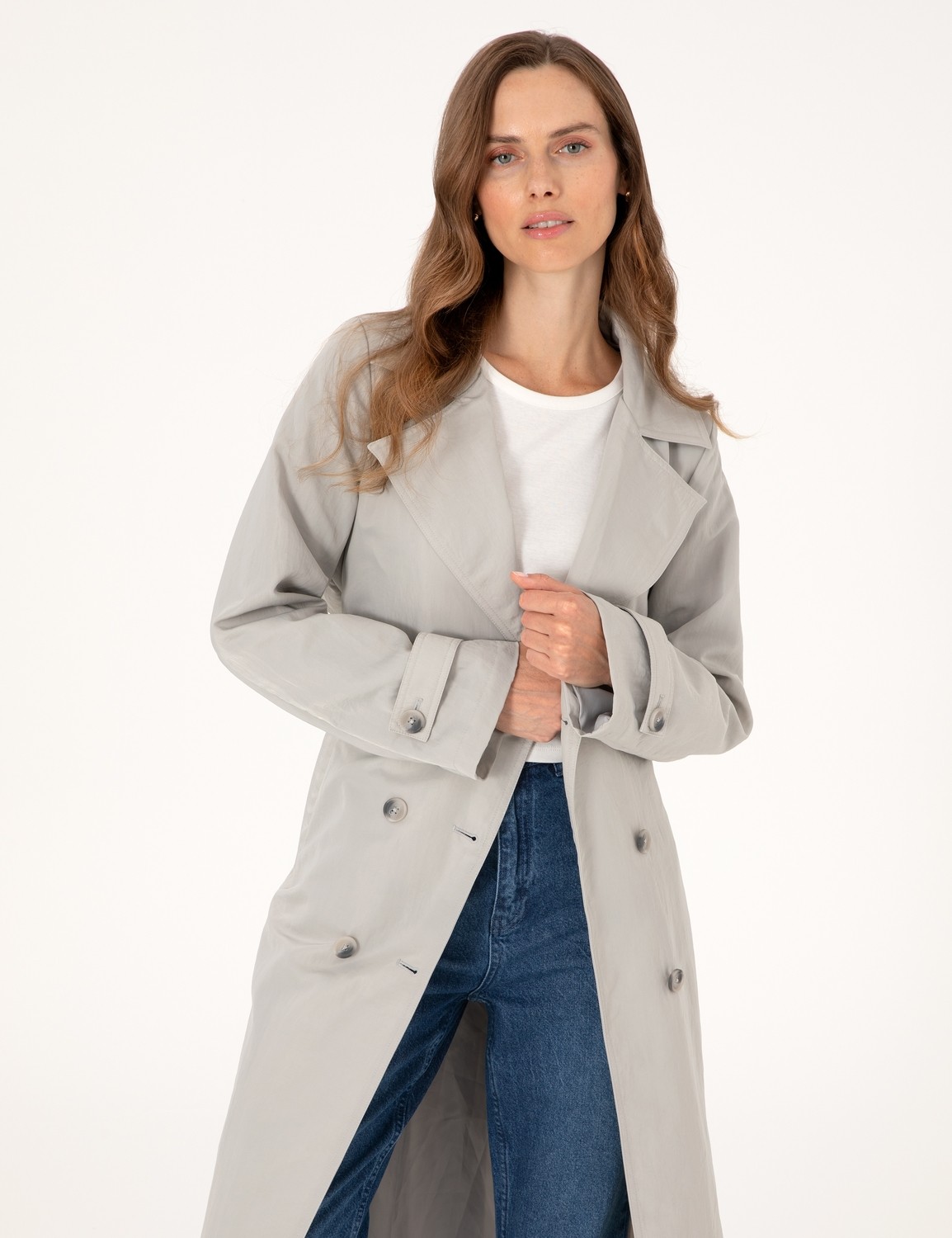 Pierre Cardin Kadın Gri Regular Fit Trençkot 50300847-VR024 görsel 3