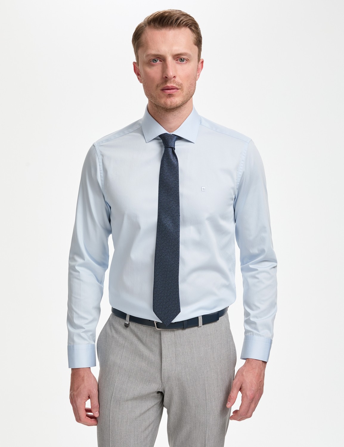 Pierre Cardin Erkek Açık Mavi Italyan Yaka Slim Fit Basic Gömlek 50325328-VR003