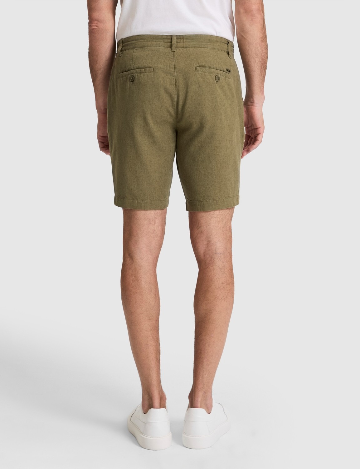 Pierre Cardin Erkek Haki Slim Fit Keten Karışımlı Beli Lastikli Kordonlu Dokuma Şort 50327883-VR027 görsel 5