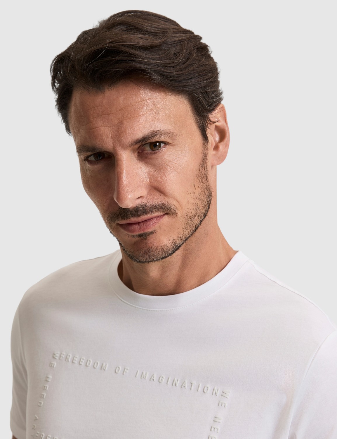Pierre Cardin Erkek Ekru Regular Fit %100 Pamuk Kısa Kol Tişört Günlük Stil 50327871-VR019 görsel 2