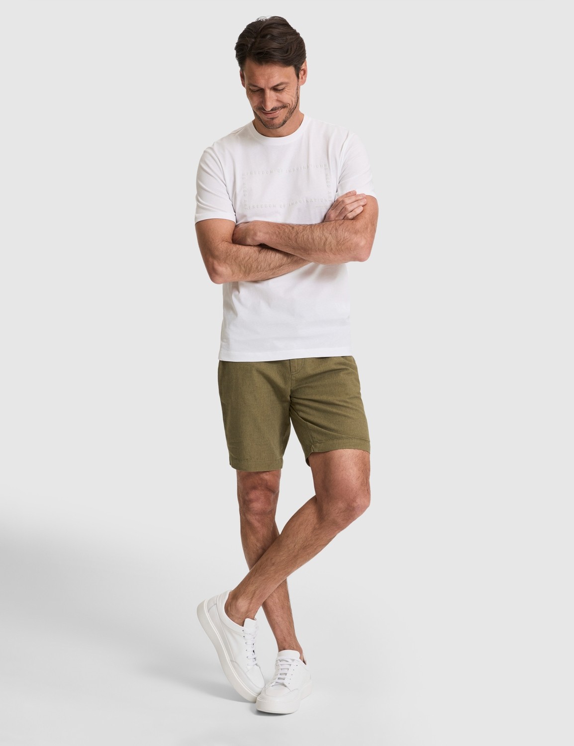 Pierre Cardin Erkek Ekru Regular Fit %100 Pamuk Kısa Kol Tişört Günlük Stil 50327871-VR019 görsel 4