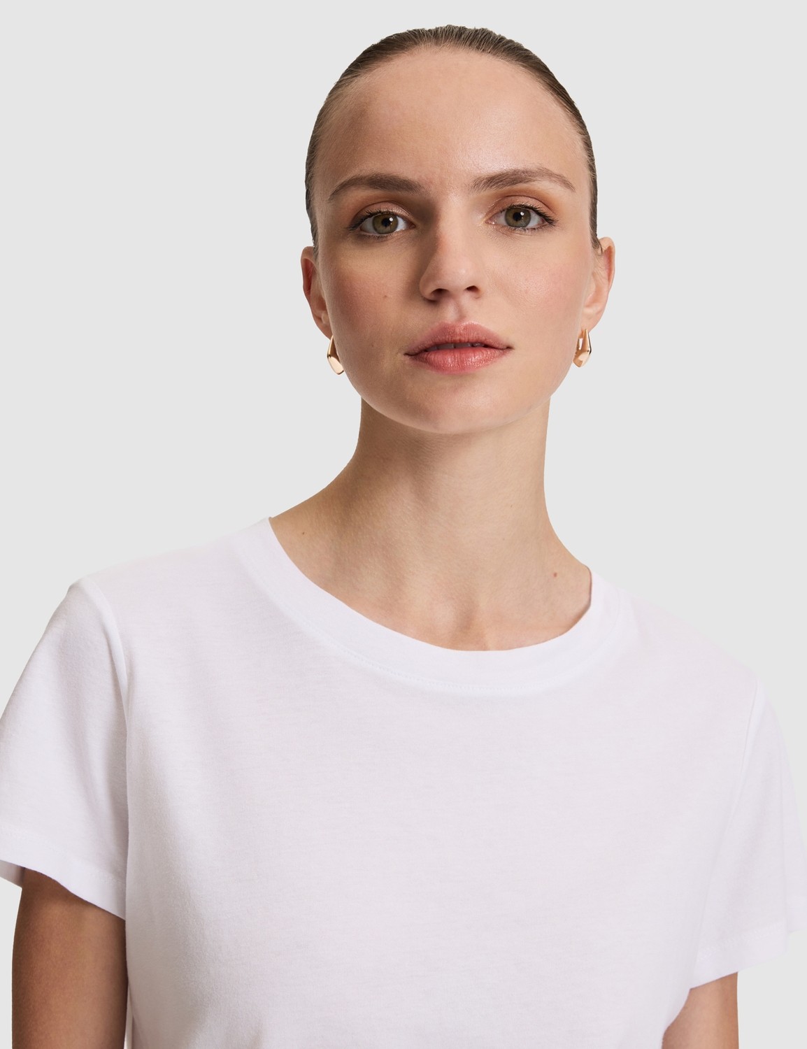 Pierre Cardin Kadın Beyaz Regular Fit Basic Tişört 50325474-VR013 görsel 2