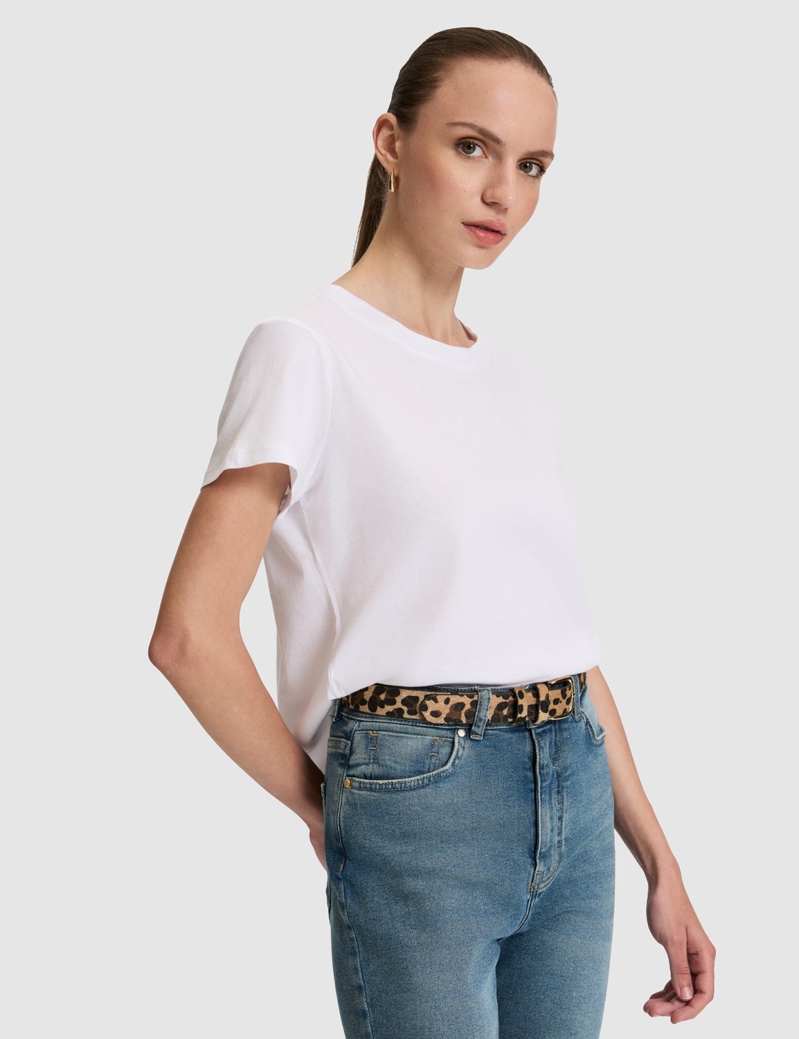 Pierre Cardin Kadın Beyaz Regular Fit Basic Tişört 50325474-VR013 görsel 3