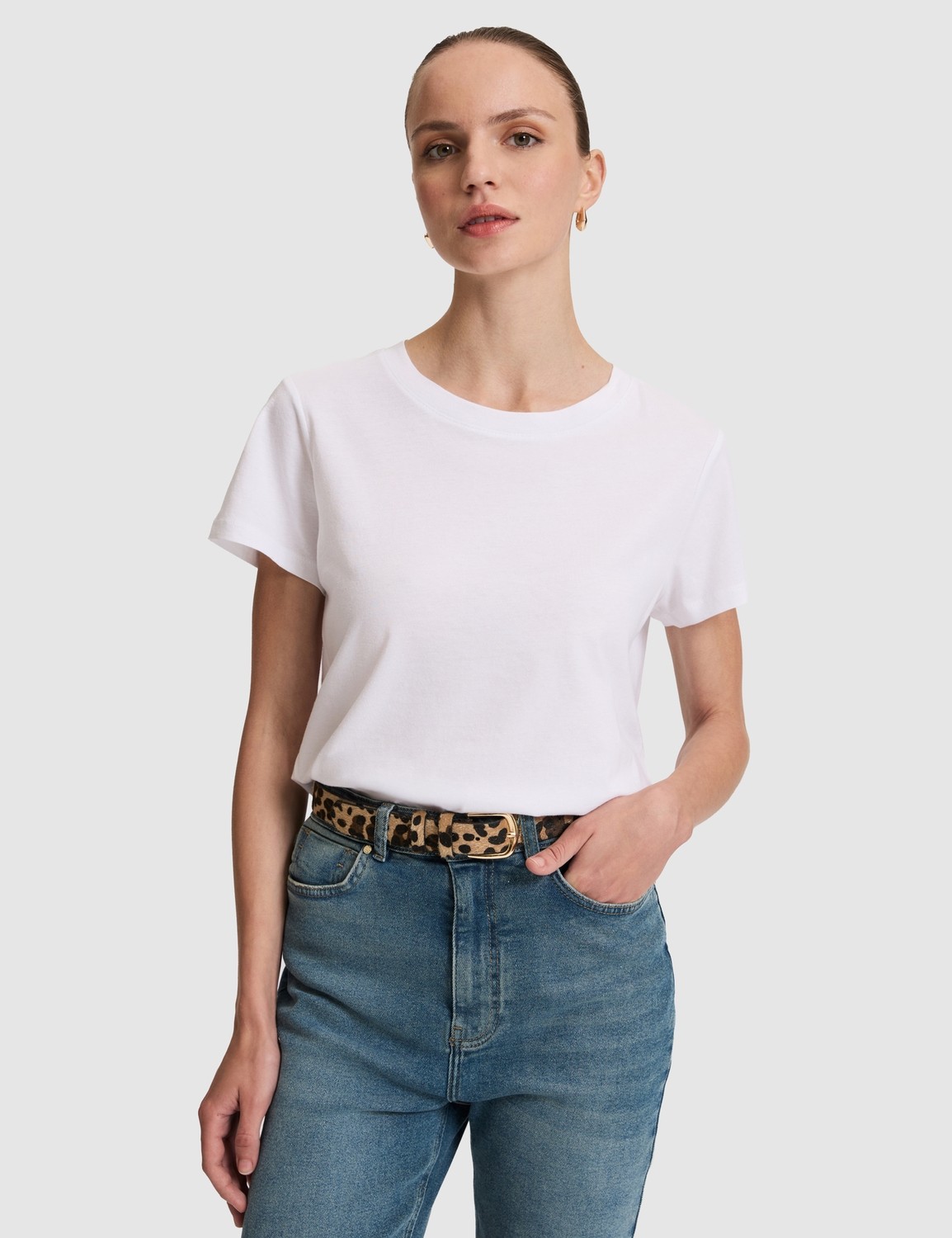 Pierre Cardin Kadın Beyaz Regular Fit Basic Tişört 50325474-VR013 görsel 7