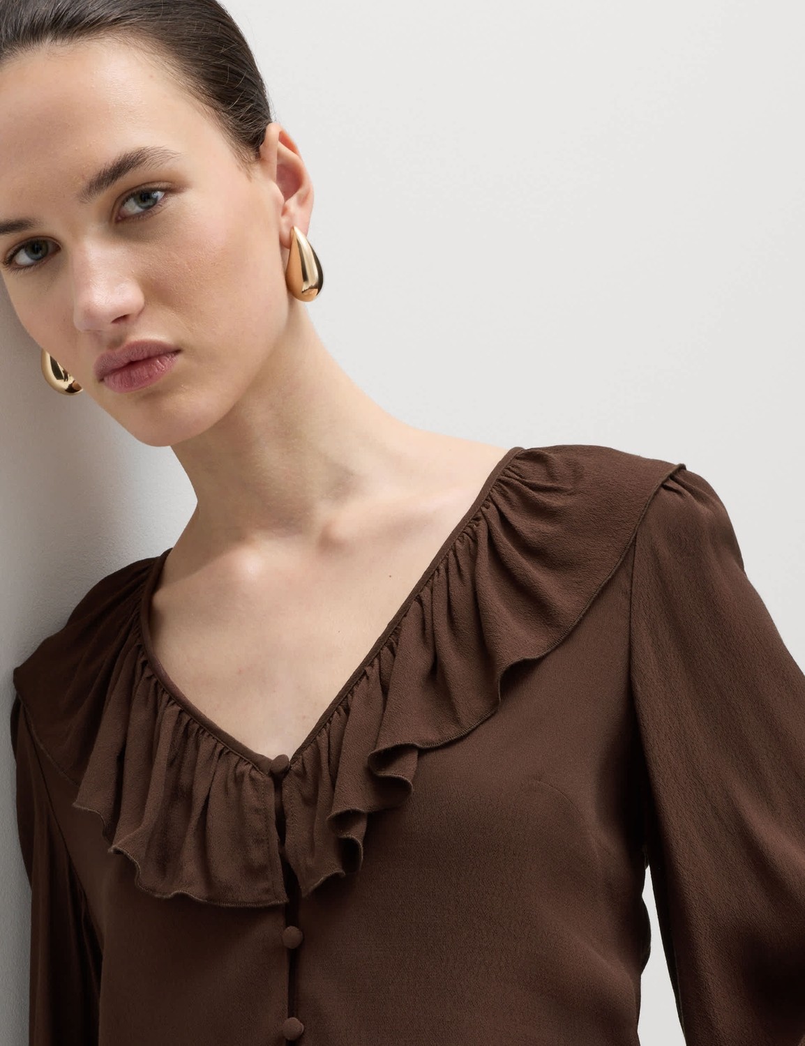 Marks & Spencer Bel Detaylı Fırfırlı Bluz görsel 8