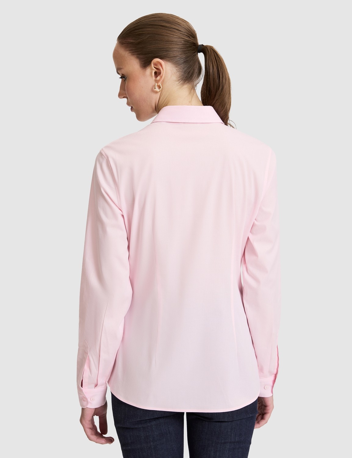 Pierre Cardin Kadın Açık İndigo Slim Fit Pamuklu Basic Gömlek 50328627-VR073 görsel 6