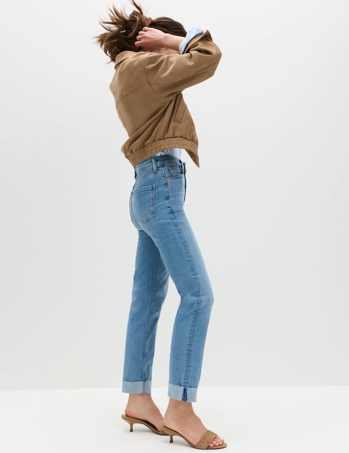 Marks & Spencer Harper Supersoft Yüksek Bel Jean Pantolon görsel 5