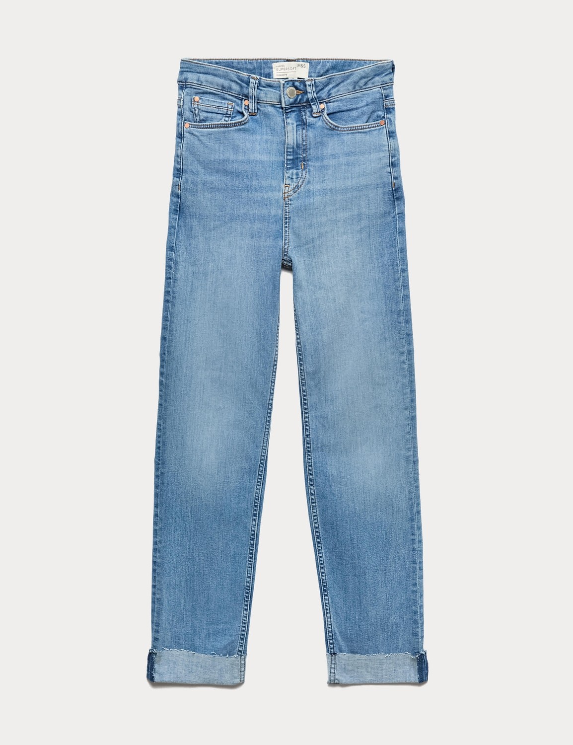 Marks & Spencer Harper Supersoft Yüksek Bel Jean Pantolon görsel 6