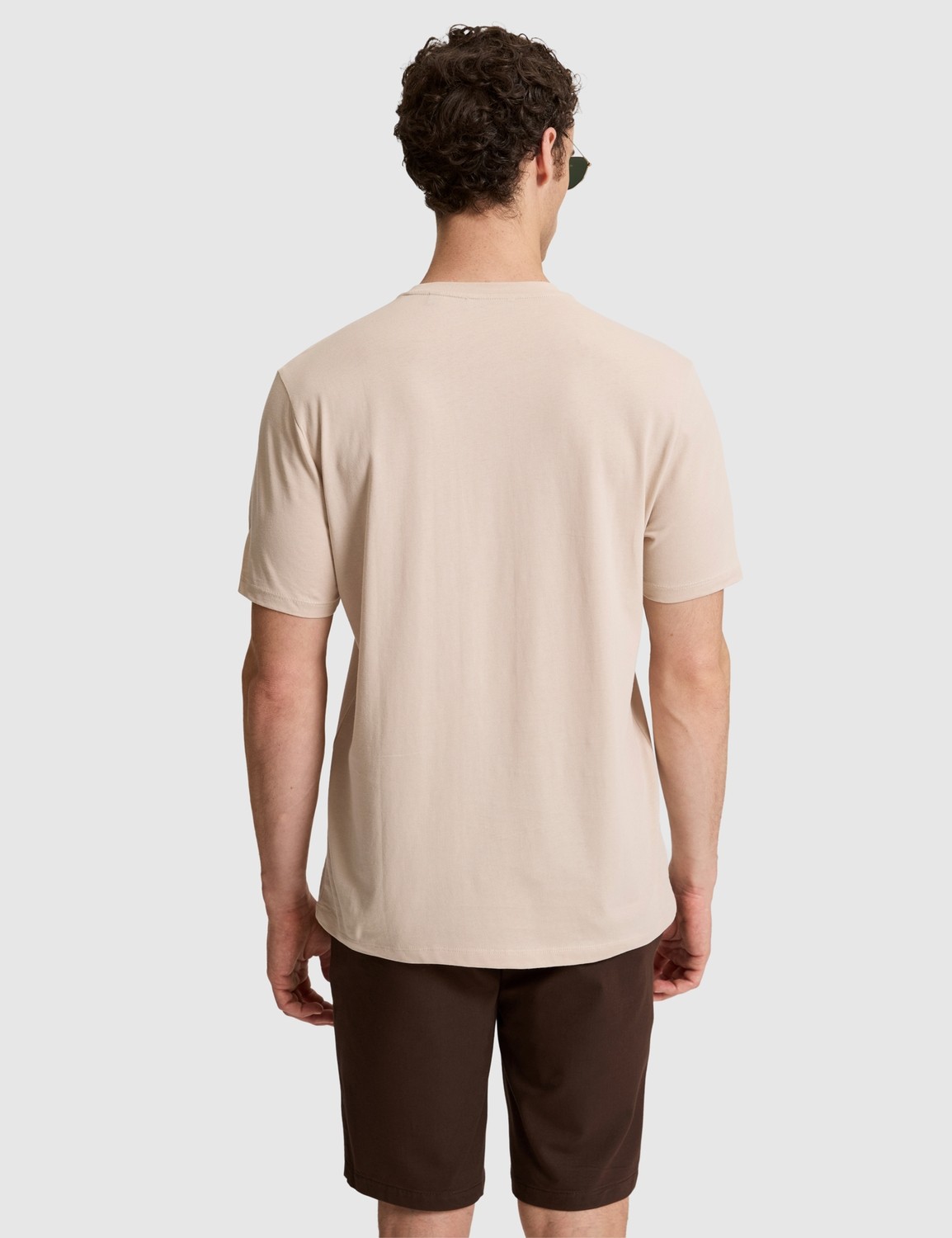 Pierre Cardin Erkek Koyu Kahverengi Regular Fit %100 Pamuk Bisiklet Yaka Tişört 50327872-VR084 görsel 6