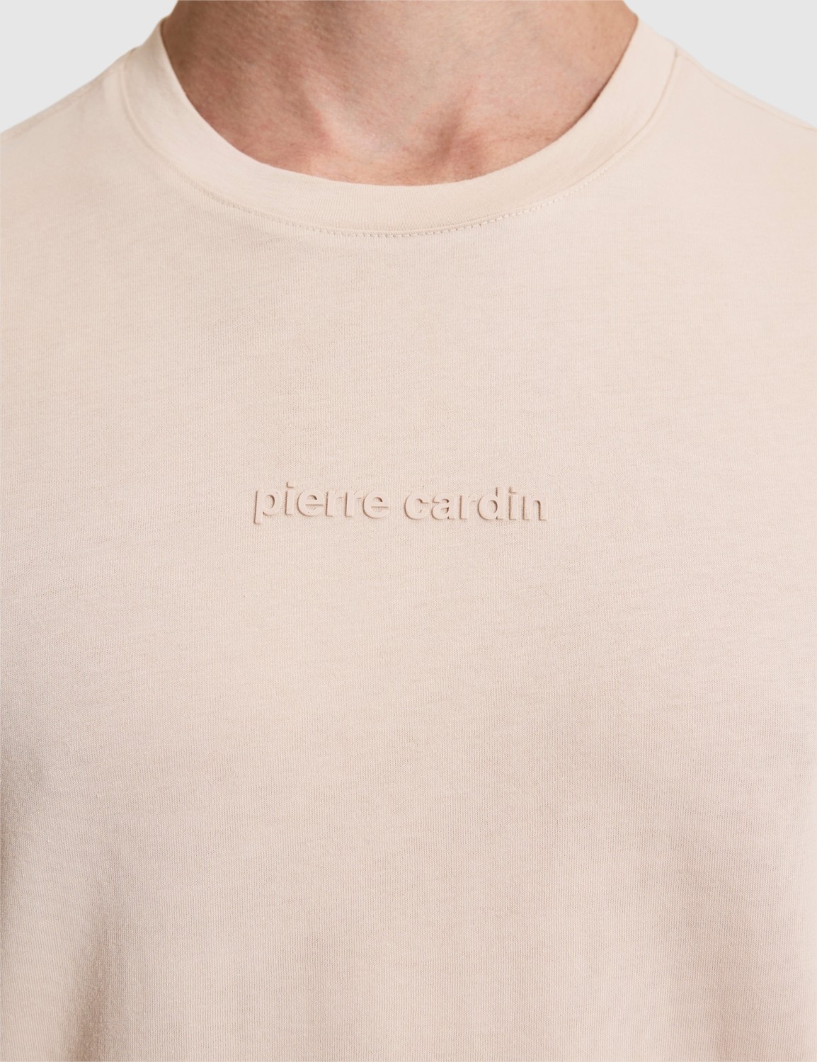 Pierre Cardin Erkek Koyu Kahverengi Regular Fit %100 Pamuk Bisiklet Yaka Tişört 50327872-VR084 görsel 7