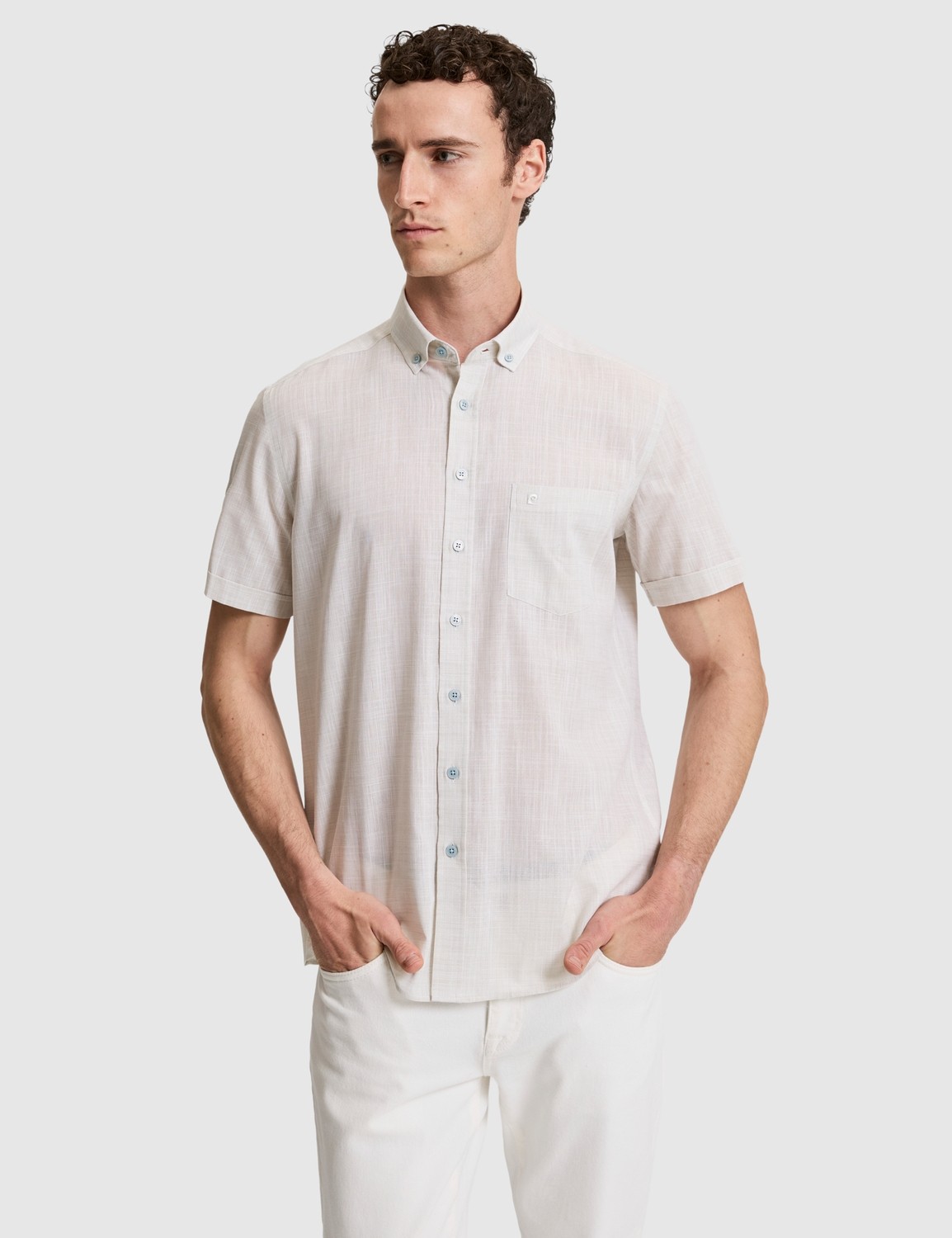 Pierre Cardin Erkek Lacivert %100 Pamuk Regular Fit Yazlık Gömlek 50325364-VR100