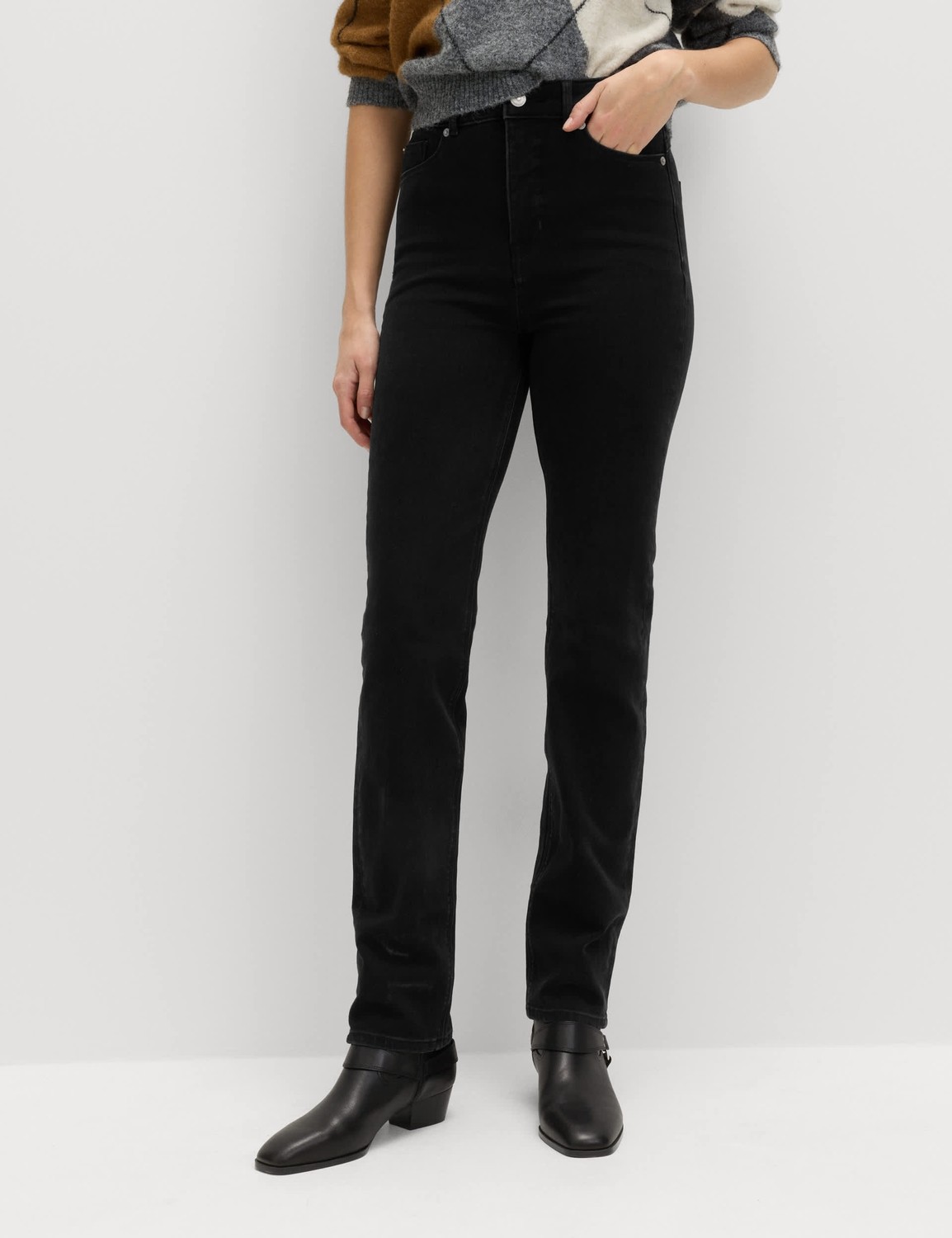 Marks & Spencer Magic Shaping Yüksek Bel Straight Leg Jean Pantolon görsel 3