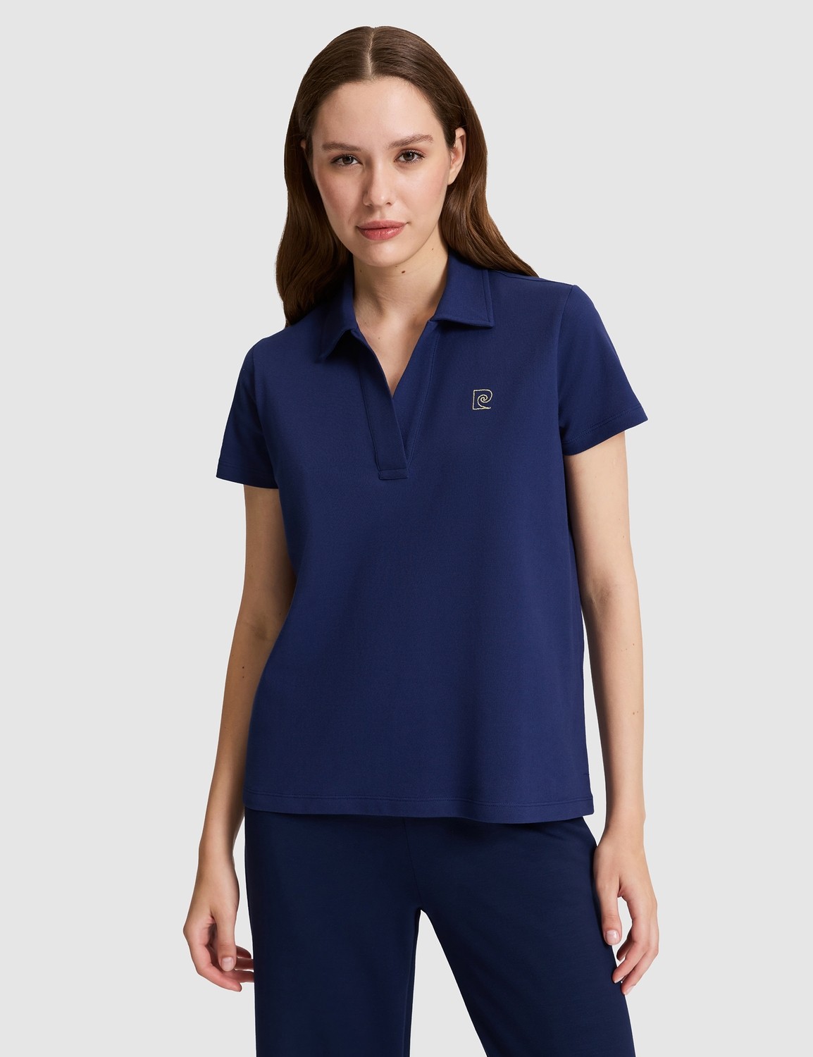 Pierre Cardin Kadın Ekru A Kesim Comfort Polo Yaka Basic Tişört 50325465-VR019