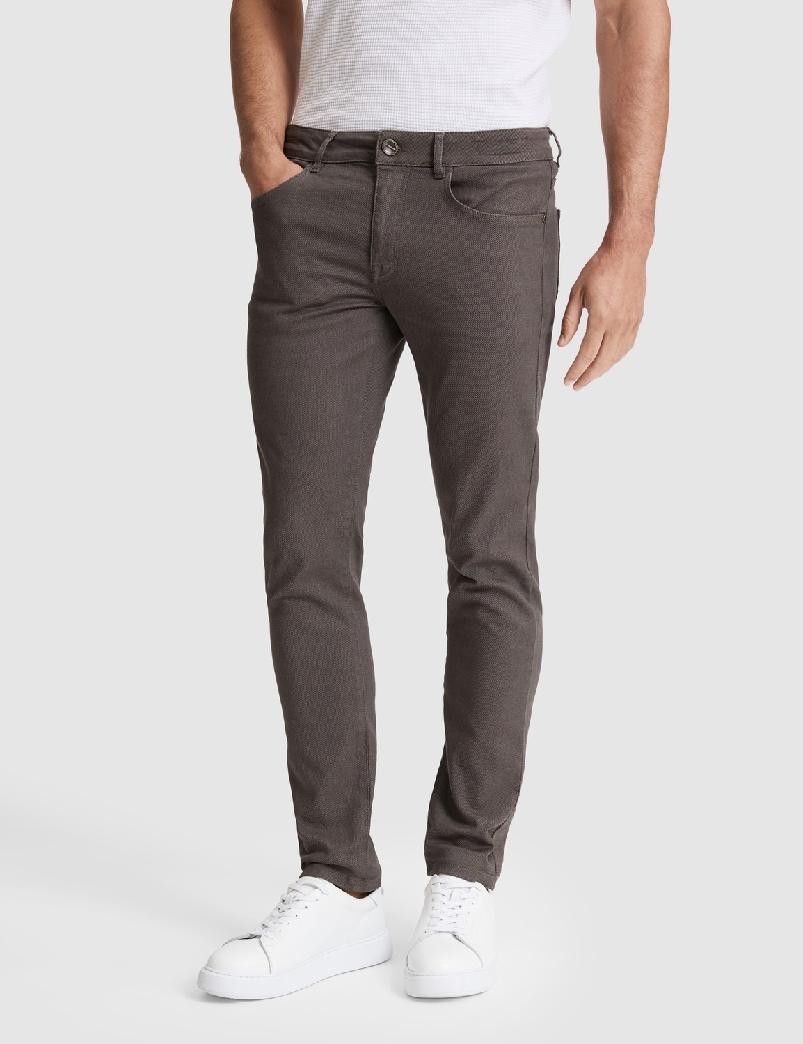 Pierre Cardin Erkek Kahverengi Slim Fit Jean Pantolon 50317311-VR197 görsel 4