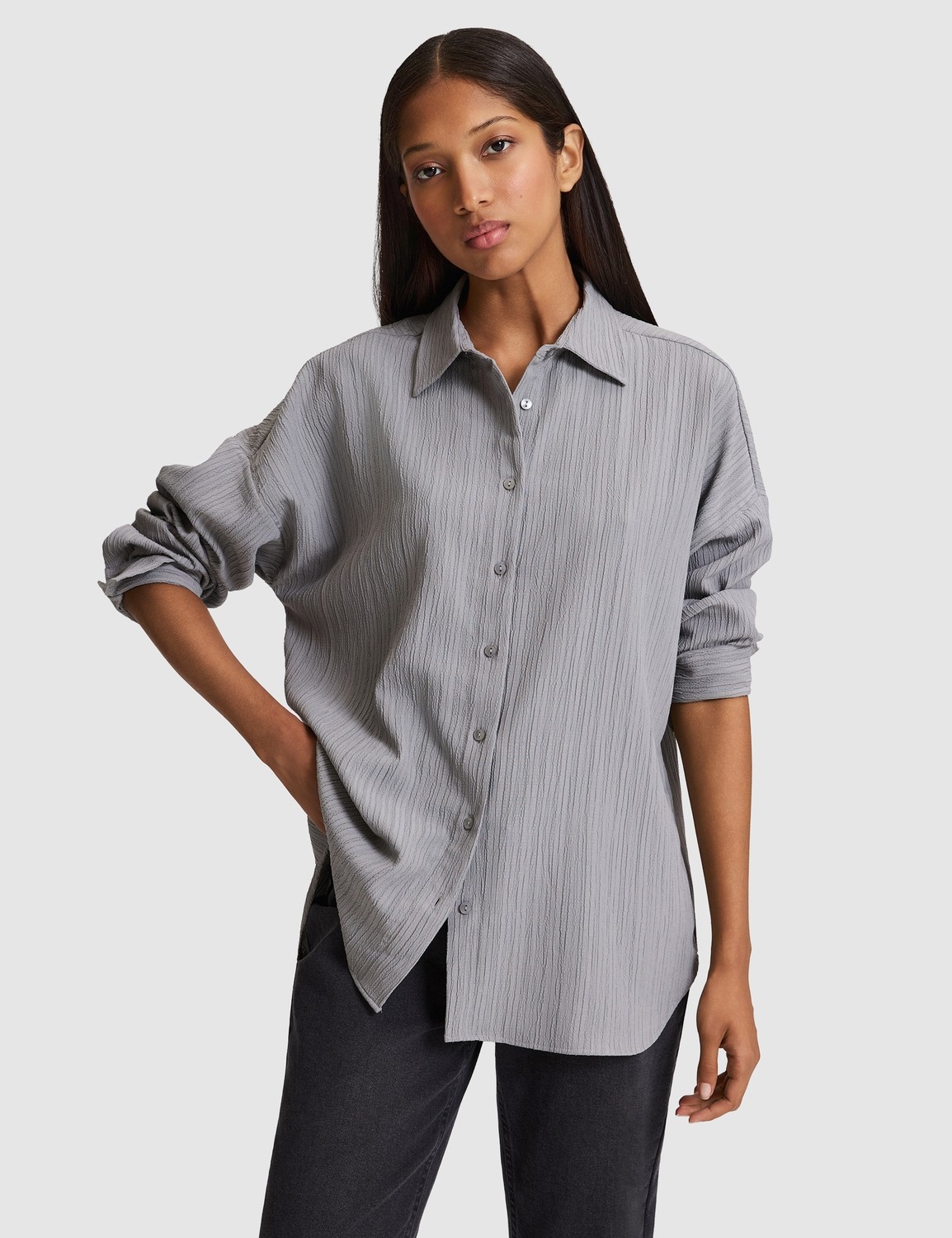 Pierre Cardin Kadın Zümrüt Oversize Uzun Kollu Gömlek 50318232-VR055