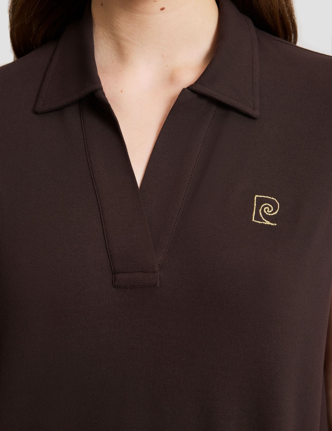 Pierre Cardin Kadın Ekru A Kesim Comfort Polo Yaka Basic Tişört 50325465-VR019 görsel 6