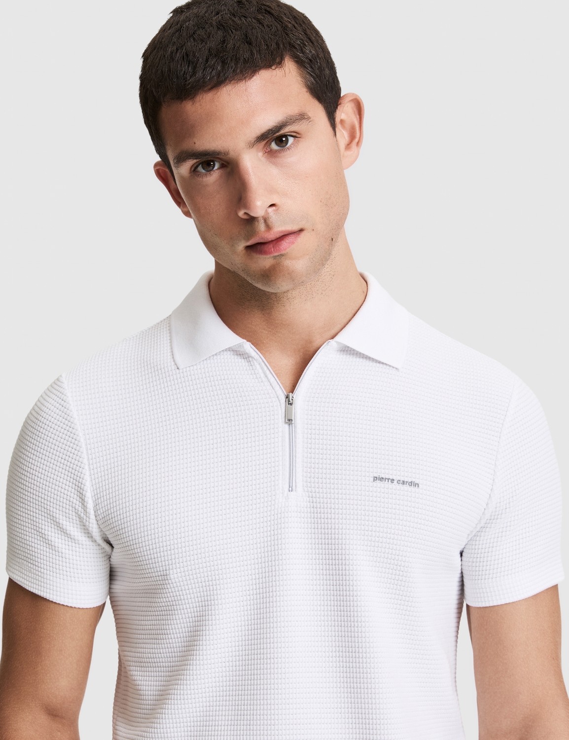 Pierre Cardin Erkek Haki Slim Fit Fermuarlı Polo Yaka Tişört 50327860-VR027 görsel 2