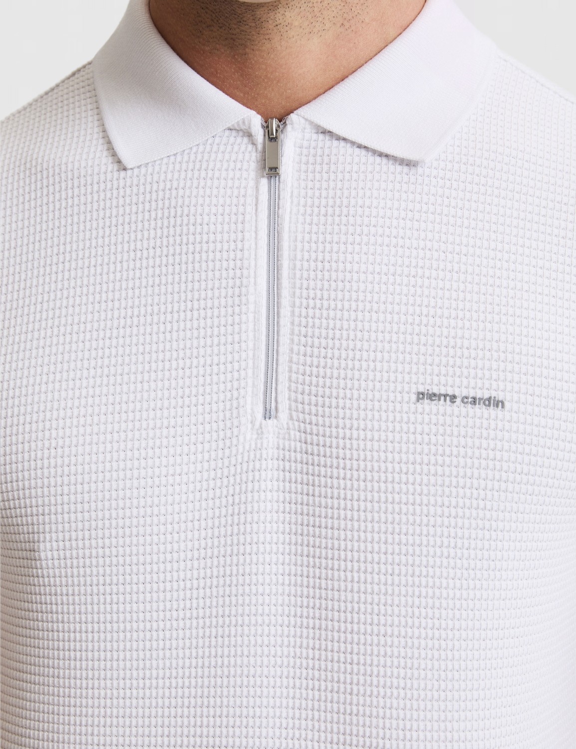 Pierre Cardin Erkek Haki Slim Fit Fermuarlı Polo Yaka Tişört 50327860-VR027 görsel 6