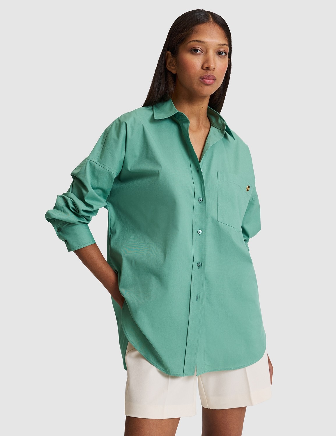 Pierre Cardin Kadın Siyah Oversize Uzun Kollu Gömlek 50328628-VR046