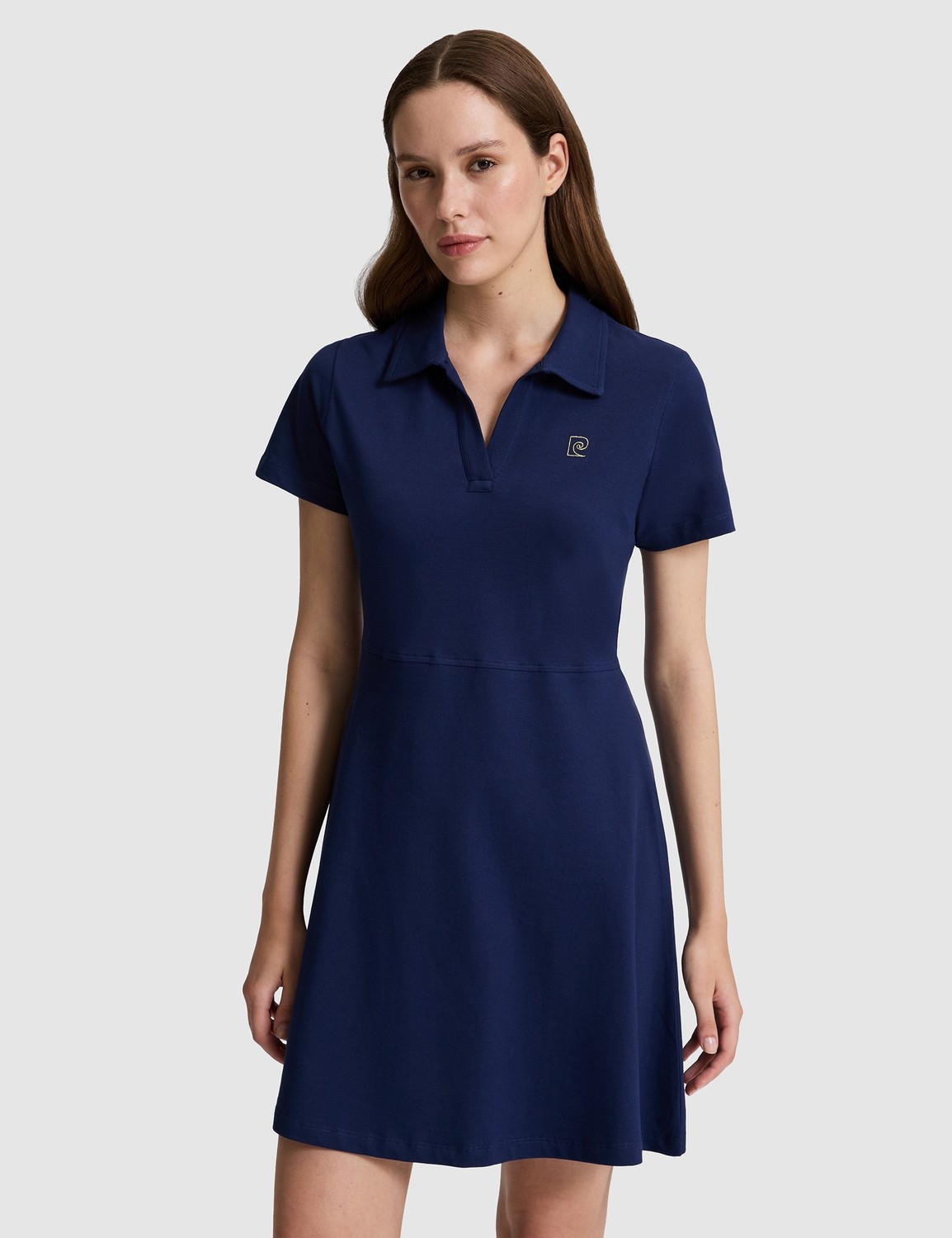 Pierre Cardin Kadın Lacivert Apaş Yaka A Kesim Örme Elbise 50326889-VR033 görsel 3