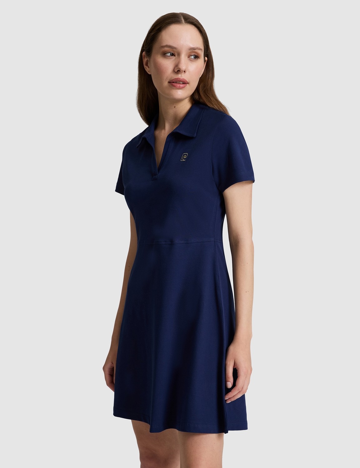 Pierre Cardin Kadın Lacivert Apaş Yaka A Kesim Örme Elbise 50326889-VR033 görsel 4