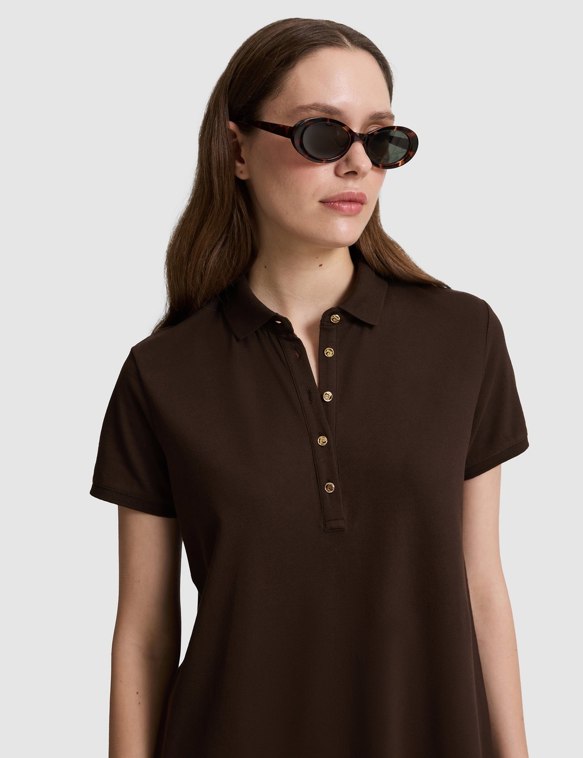 Pierre Cardin Kadın Lacivert Polo Yaka A Kesim Örme Elbise 50326877-VR033 görsel 2