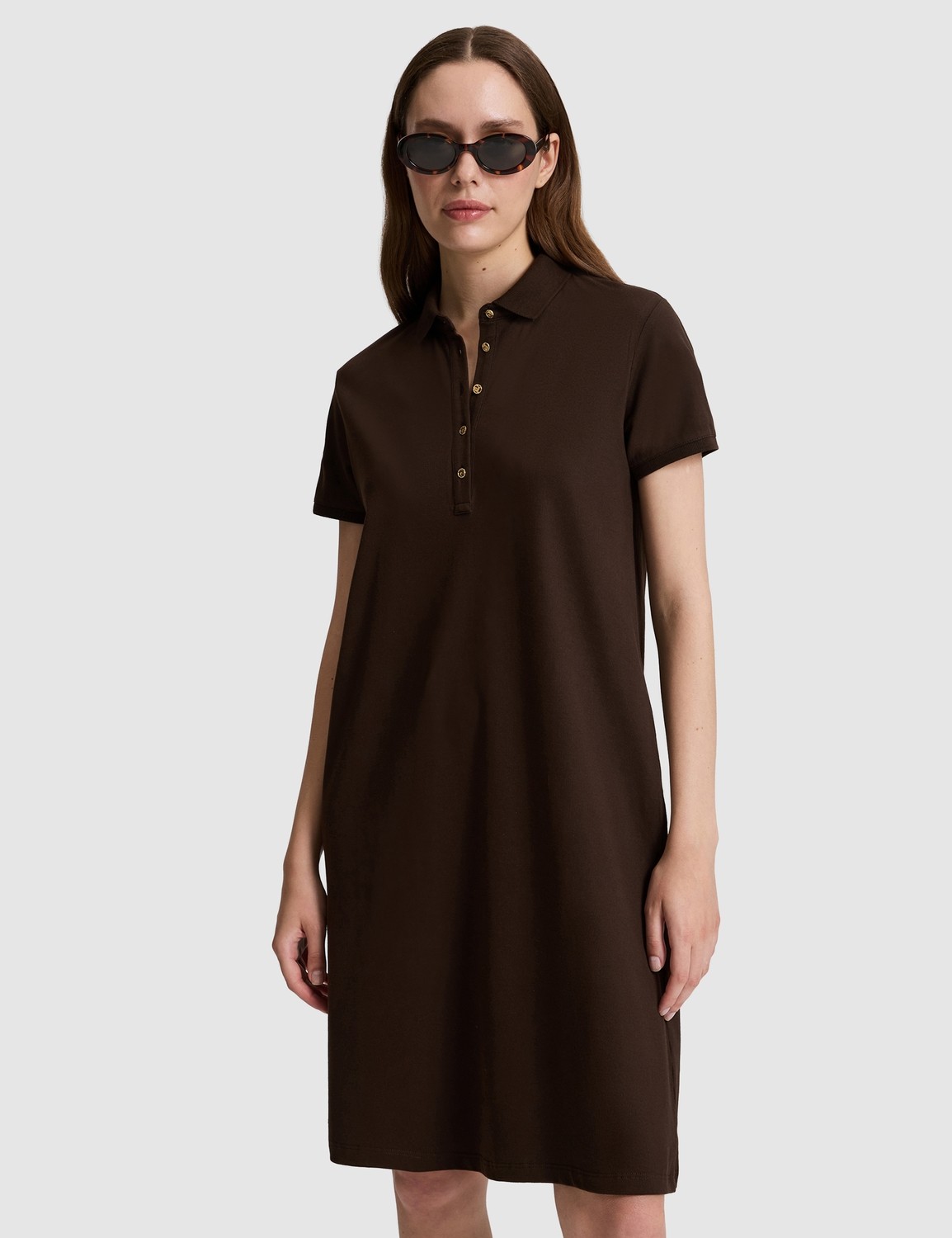 Pierre Cardin Kadın Lacivert Polo Yaka A Kesim Örme Elbise 50326877-VR033 görsel 3