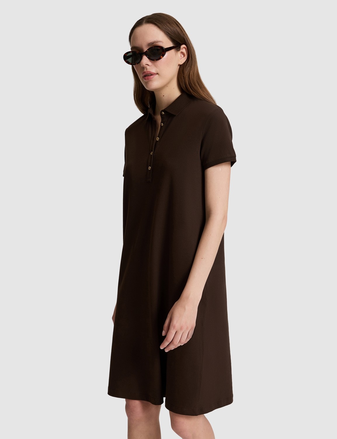 Pierre Cardin Kadın Lacivert Polo Yaka A Kesim Örme Elbise 50326877-VR033 görsel 4