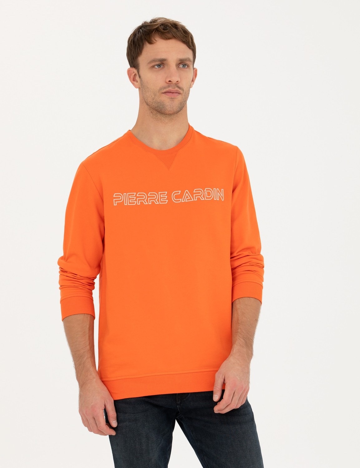 Pierre Cardin Erkek Zümrüt 2 İplik Regular Fit İçi %100 Pamuk Sweatshirt 50279523-VR055 görsel 8