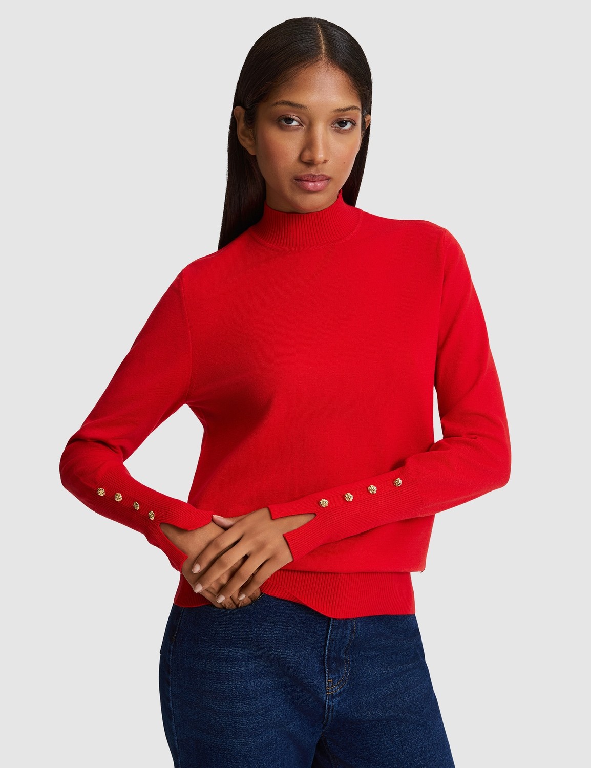 Pierre Cardin Kadın Ekru Slim Fit Basic Kazak 50331311-VR019 görsel 3